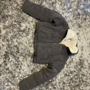 teddy cropped puffer